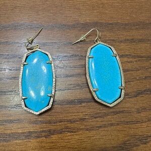 Kendra Scott Elle Turquoise and Gold  Drop Earrings